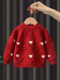 Girls Sweater Spring & Fall New Style Children's Tops Girls Thickened Knitted Bottoming Shirt