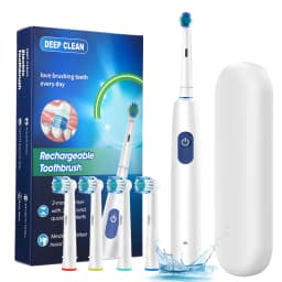 Rotating Electric Toothbrush Set for Adult Teeth Whitening Teeth Brushes 3D Round Head Soft Brush Type-C Electric Toothbrush