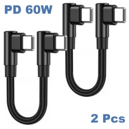 60W USB C To Type C PD Fast Charger Cable 90 Degree Angle Charging Cord Wire for iPhone 15 16 Pro Max Xiaomi Huawei Macbook iPad
