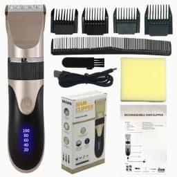 Hair Clipper Trimmer With Comb And 4 Caps,Haircut Blade,Body Hair Sideburns Trimmer Low Noise Rechargeable Hair Cutting Machine
