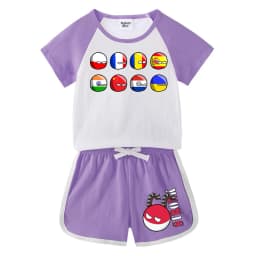 Countryball Polandballs Clothes for Summer Toddler Girls Clothes Children Top Child Tracksuit Boys Suit Child House Clothing