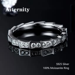 100% Pass Diamond Tester Pen Moissanite Ring Matching Wedding Diamond Band for Women 925 Sterling Silver Female Single Tail Ring