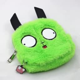 Invader Zim Gir Novelty Coin Purse,Kawaii Key Storage Bag Soft Plush Credit Card Earphone Child Candy Zipper Bag Stuffed Animals