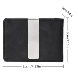 New Fashion Men's Leather Money Clips Wallet With A Metal Clamp Multifunctional Male Slim Card Purse For Money Cash Holder