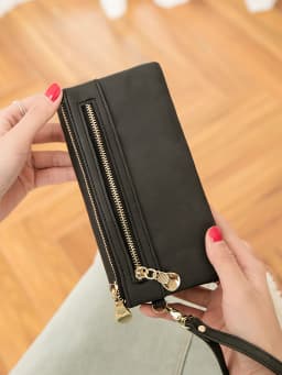 Classic Vintage Women's Long Wallet Simple Double Zipper Large Capacity Handbag PU Leather Multi-Card Slot Credit Card Holder