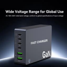 6-Ports PD USB GaN Fast Charging Station EU/KR/US/UK Plug Multi Port Socket Adapter For Smartphone Tablet Laptop Quick Chargers