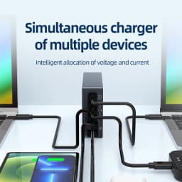6-Ports PD USB GaN Fast Charging Station EU/KR/US/UK Plug Multi Port Socket Adapter For Smartphone Tablet Laptop Quick Chargers