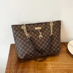 Women's Large Capacity Fashion Tote Bag Luxury Design Handbag Trendy Shoulder Purse with Printing Pattern for Shopping