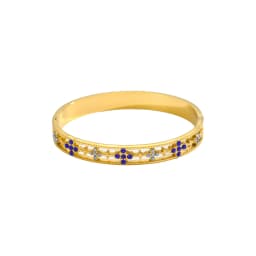 Luxury Bangles Popular Stainless Steel Trendy High Quality Inlaid With Full Zircon Gold Plated Clover Four-leaf Shape Bangles