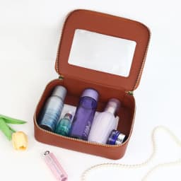 Customized Name Leather Makeup Bag, Waterproof Makeup Brush Storage Bag, Portable Transparent PVC TPU Storage Bag