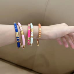 Vintage Bamboo Enamel Waterproof C-shaped Enamel Hand Bracelet Ladies Stainless Steel Gold Plated High Touch Bracelet