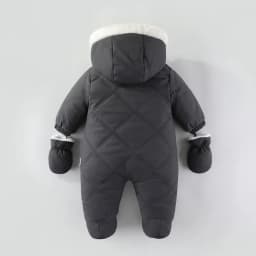 AYNIGIELL Winter Newborn Baby Girl Jumpsuit, Thickened Warm Hooded Jumpsuit, 0-18 Months Newborn Baby Boy Outdoor Clothing
