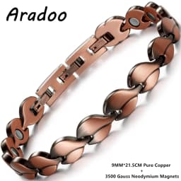ARADOO Premium Copper Butterfly Bracelet for Women with 3500 Gauss Neodymium Magnetic Bracelet Jewelry Gifts