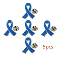 Blue Ribbon Pin 5/10/50/100 Pcs Colon Cancer Prostate Cancer Awareness Pin Blue Brooch Enamel Lapel Pins