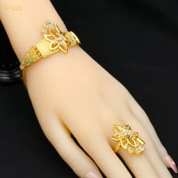 Bridal Dubai Gold Plated Jewelry Set For Women African 24K Gold Plated Necklace Earrings Set Nigerian Indian Wedding Wholesale