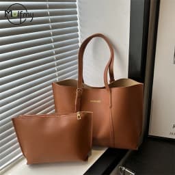 Women's Bag Large Capacity Soft Leather Tote Bags Casual Versatile Single Shoulder Handbag Mommy Handbags 2025 Autumn and Winter