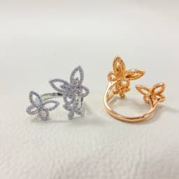 Classic S 925 sterling silver hollowed out diamond set three different butterfly shaped women's rings