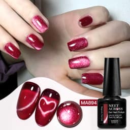7/9pcs Jelly Pink Red Cat Magnetic Gel Nail Polish Set Heart Cat Magnetic Semi Permanent UV Gel Varnish Soak Off Nail Supplies