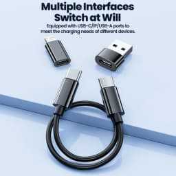 Toocki Type C Cable Multi-Functional Organizer With Set Watch Wireless Charger OTG Cable Kit Micro USB Type C Lighting Adapter