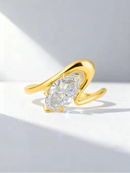925 Sterling Silver Simple Ripple Marquise Zircon Ring For Women Engagement Anniversary Wedding Party High Quality Fine Jewelry