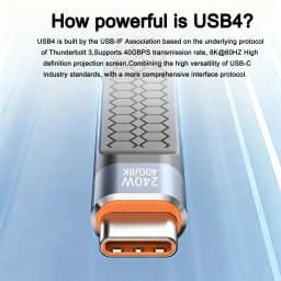 PCONEQE USB 4 Cable Portable Keychain C to C Cable 240W 40Gbps for Thunderbolt 3/4 iPhone 17 with iPhone USB-A OTG Converter