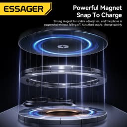 Essager 3-in-1 Portable Folding Wireless Charger Stand 15W Magnetic for iPhone 1716/15 AirPods Apple Watch MagSafe Fast Charging