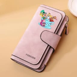 Alice in Wonderland Buckle Women Wallets Long Leather Top Quality 15 Card Holder Classic Female Purse Zipper Wallet For Ladies
