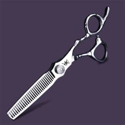 Silver 6-inch Muscle Handle Hair Scissors for Hairdressers, Cutting and Various Sizes of Thinning Scissors