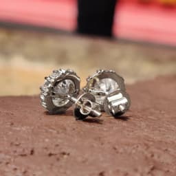 Rrjzz 6.5MM 1CT Moissanite Diamond Stud Earrings 925 Silver 14k Gold Plated Wedding Ear Studs for Women Men GRA Certificated
