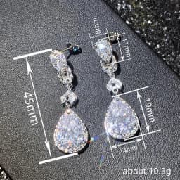 Huitan Women Drop Earrings with Bright Cubic Zirconia Charming Female Accessories for Party Engagement Trendy Daily Chic Jewelry