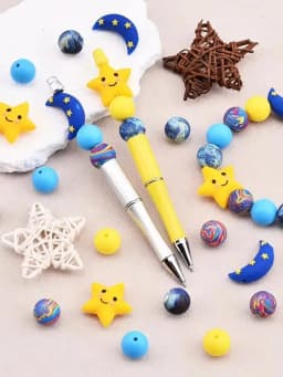 25/61PCS Butterfly Bee Daisy Silicone Bead Set, Perfect for DIY Handmade Crafts Such as Keychains, Necklaces, Bracelets, Etc