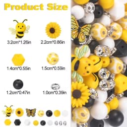 25/61PCS Butterfly Bee Daisy Silicone Bead Set, Perfect for DIY Handmade Crafts Such as Keychains, Necklaces, Bracelets, Etc