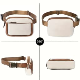 PU Leather Waist Bag for Women & Men, Adjustable Strap Crossbody Chest Bag, Fashion Fanny Pack, Lightweight Waterproof Belt Bag