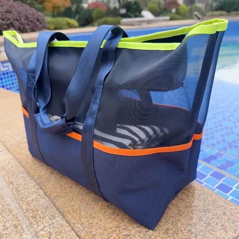 1pcs Waterproof Swim Beach Bag & Travel Toiletry Organizer Oxford Fabric Sand Storage Bag with Zipper Pockets