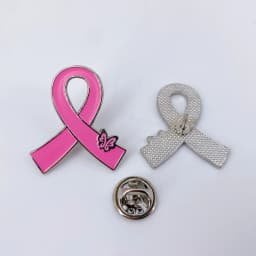 Pink Ribbon Pins Breast Cancer Awareness Enamel Lapel Pin for Women Pink Ribbon Brooch Pins Pink Butterfly Ribbon