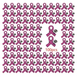Pink Ribbon Pins Breast Cancer Awareness Enamel Lapel Pin for Women Pink Ribbon Brooch Pins Pink Butterfly Ribbon