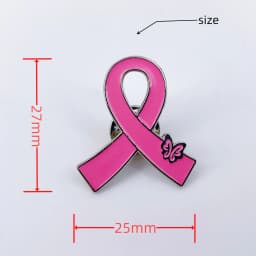Pink Ribbon Pins Breast Cancer Awareness Enamel Lapel Pin for Women Pink Ribbon Brooch Pins Pink Butterfly Ribbon