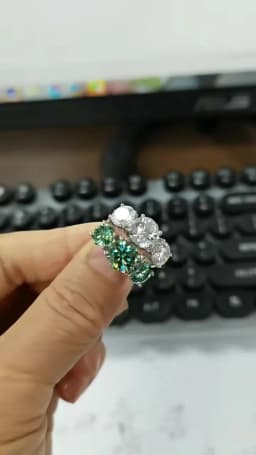 JoyceJelly S925 Sterling Silver Colors Moissanite Ring 2CT 4CT Total Full Moissanite Diamond Jewelry For Wedding Engagement Gift