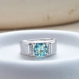 Real 1.0 Carat Moissanite Ring For Men Pure Solid 18K White Gold Rings D Color Diamond Engagement Wedding Ring Jewelry Gift