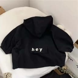 2024 New Spring Boys Girls Hooded Jacket Children Toddler Autumn Cartoon Zipper Shirt Fall Baby Boy Letters Fashion Clothing