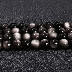 7A Quality Natural Stone Silver Irisation Obsidian Bead Round Loose Spacer For Jewelry Making Diy Necklace Bracelet Accessory