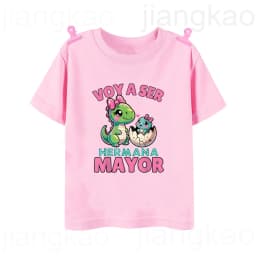 I Will Become A Sister Spanish Printed Kids Shirt Pregnant Announcement T-shirt Girls Short Sleeve Tee Child Summer Clothes Tops