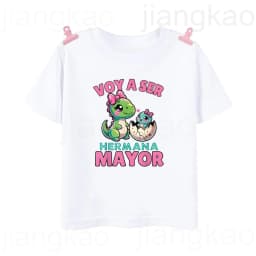 I Will Become A Sister Spanish Printed Kids Shirt Pregnant Announcement T-shirt Girls Short Sleeve Tee Child Summer Clothes Tops
