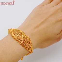 Luxury Classic Copper Gold Color Bracelet Dubai Saudi Trendy Bangle Bracelet For Bridal Bracelet Arabic Jewelry