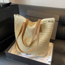 Casual Straw Woven Shoulder Bags For Women Wicker Handbags Handmade Summer Beach Bag Female Travel Large Capacity Rattan Totes