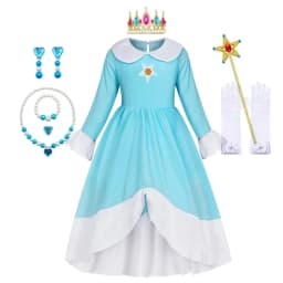 Rosalina Dress Girls Peach Costume Daisy Cosplay Children Birthday Party Carnival Fancy Outfit