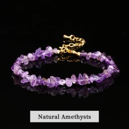Natural Stone Tourmaline Amethyst Rock Quartz Crystal Chip Bead Bracelet Women Reiki Healing Adjustable Chain Fashion Jewelry