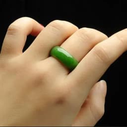 Natural Green Hetian Jade Ring Chinese Jadeite Amulet Fashion Charm Jewelry Hand Carved Crafts Gifts for Women Men Rings