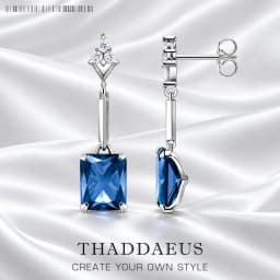 Dangle Earrings Sapphire Blue Stones Fine Jewelry For Women Summer Brand New Pure Sterling Silver 925 Classic and Elegant Gift
