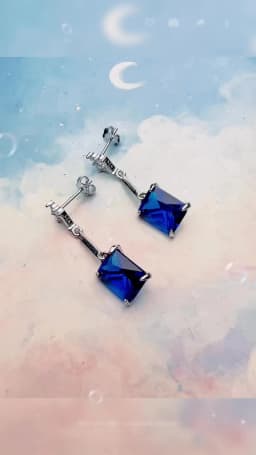 Dangle Earrings Sapphire Blue Stones Fine Jewelry For Women Summer Brand New Pure Sterling Silver 925 Classic and Elegant Gift